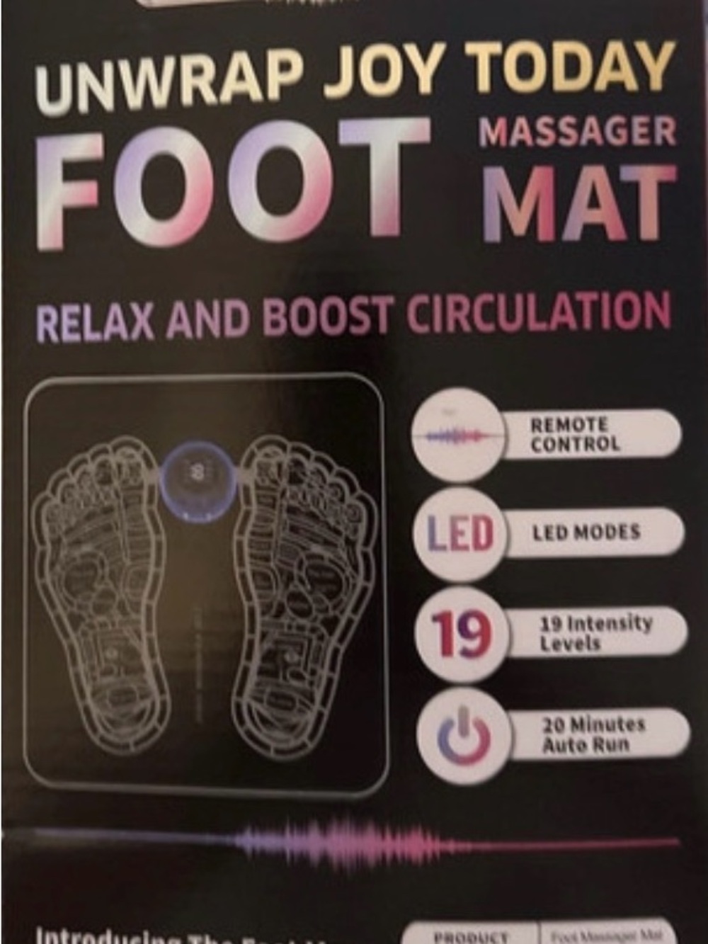 Foot Massager Mat with Remote Control - Pink & Black